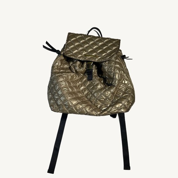 Steve Madden Handbags - Steve Madden Gold Quilt Print Backpack with Side Pockets Adjustable Straps